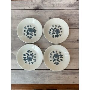 4 Pioneer Woman Corelle Evie Blue Appetizer Bread Plates 6.75" White Floral #1